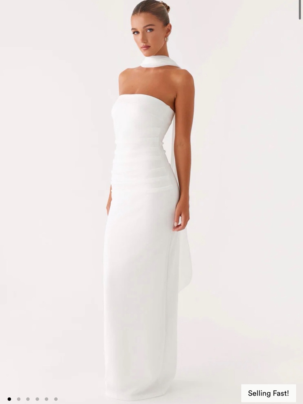 NWT Bridal Peppermayo Libra Maxi Dress- White with Neck Scarf
